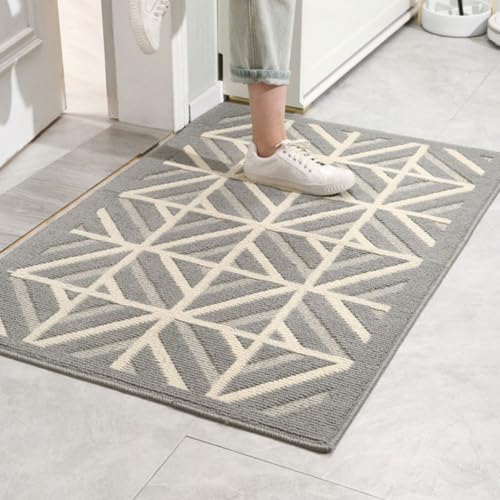 Tapis d'entrée antidérapant en polyester résistant supérieure pour intérieur moderne