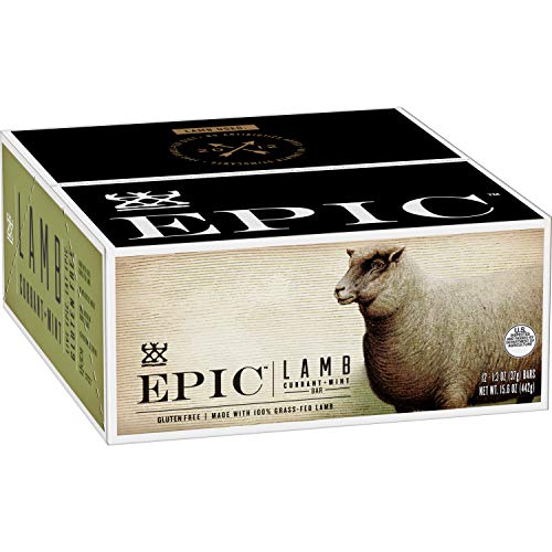 EPIC Lamb Currant Mint Bars, Grass-Fed, Whole30, 12 Count Box 1.3oz bars