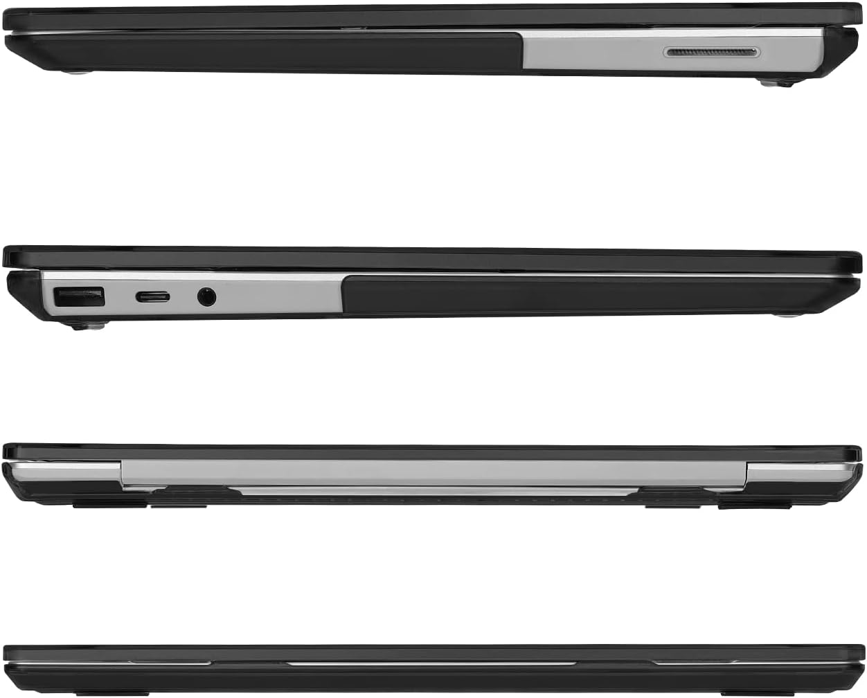 MOSISO Case Only Compatible with Microsoft Surface Laptop Go 3/2/1 12.4 inch 2023 2022 2020 Release (Models: 2013 & 1943), Protective Plastic Hard Shell Case Cover, Black