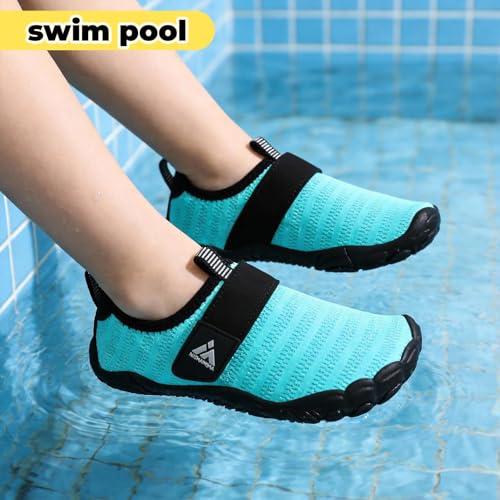 Image of Mishansha Kids Water Shoes Quick-Dry Wide Toe Box Non-Slip Barefoot Shoes Beach Pool Swim Shoes