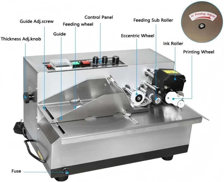 Máquina de impresión por lotes de fecha de tinta sólida MY-380F con contador para tarjetas finas con etiquetas de papel de aluminio para bolsas de plástico (versión normal de 220v)