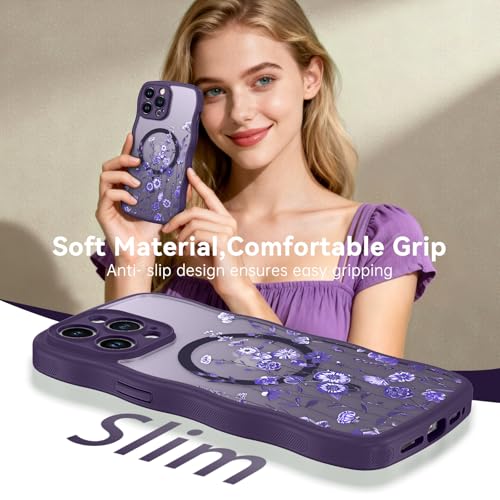 Coque iPhone 14 Pro Max fine et fleurie pour selfie stable
