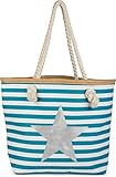 gestreifte Tasche im maritimen Streifen Look mit Stern Aufdruck