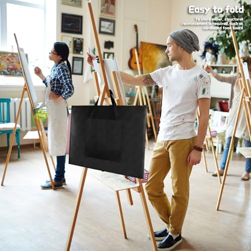 Image of Thickened Art Portfolio Case,20 x 26 Inches Art Portfolio Bag Handheld Canvas Bag for Artwork, Poster, Sketch Drawing,Paintings,Drawing Supplies Bag