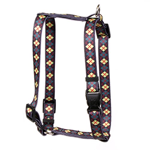 Image of Yellow Dog Design Green Argyle Roman Style H Dog Harness Fits Chest Circumference of 8 to 14 inch, X-Small /3 /8
