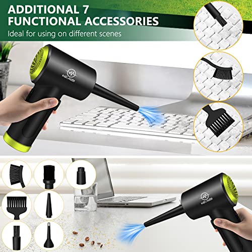 Compressed Air Duster, 3 Speeds Cordless Electric Air Duster with LED