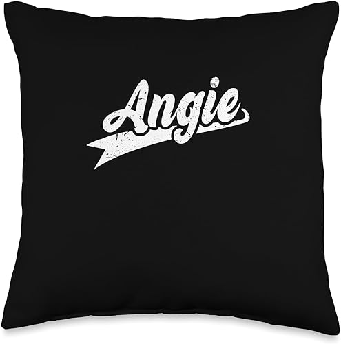 Classic 70s Retro Name Angie - Almohada de 16 x 16 pulgadas, multicolor