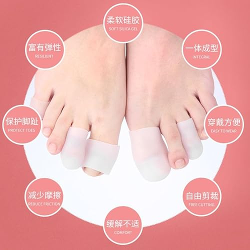 Protetores de Dedos dos Pés de Gel de Silicone, Pacote com 10 Unidades