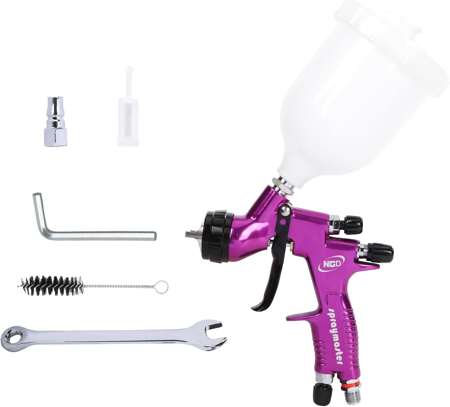 HVLP Air Spray Gun with 1.3mm Nozzle 600ml Capacity Cup Automotive Paint Gun Sprayer for Cars & House DIY Painting Furniture Painting Refinishing Paint (NGD-Purple)