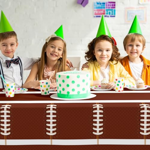 Image of Football Party Decorations,2 Pack Football Tablecloth Disposable Plastic Tablecloth 54 inch x 108 inch,Football Birthday Party Decor,Football Table Cloth for Rectangle Tables,Football Party Supplies for Home