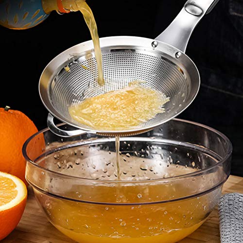 DOITOOL Coador de alimentos de malha fina com cabo longo de aço inoxidável para escumador de gordura