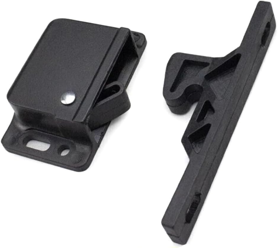 RV Cabinet Latch Set – 4-Pack Black ABS Side-Mount Drawer Catch for RVs, Trailers & Campers | Safety Proof Door Grabber Lock