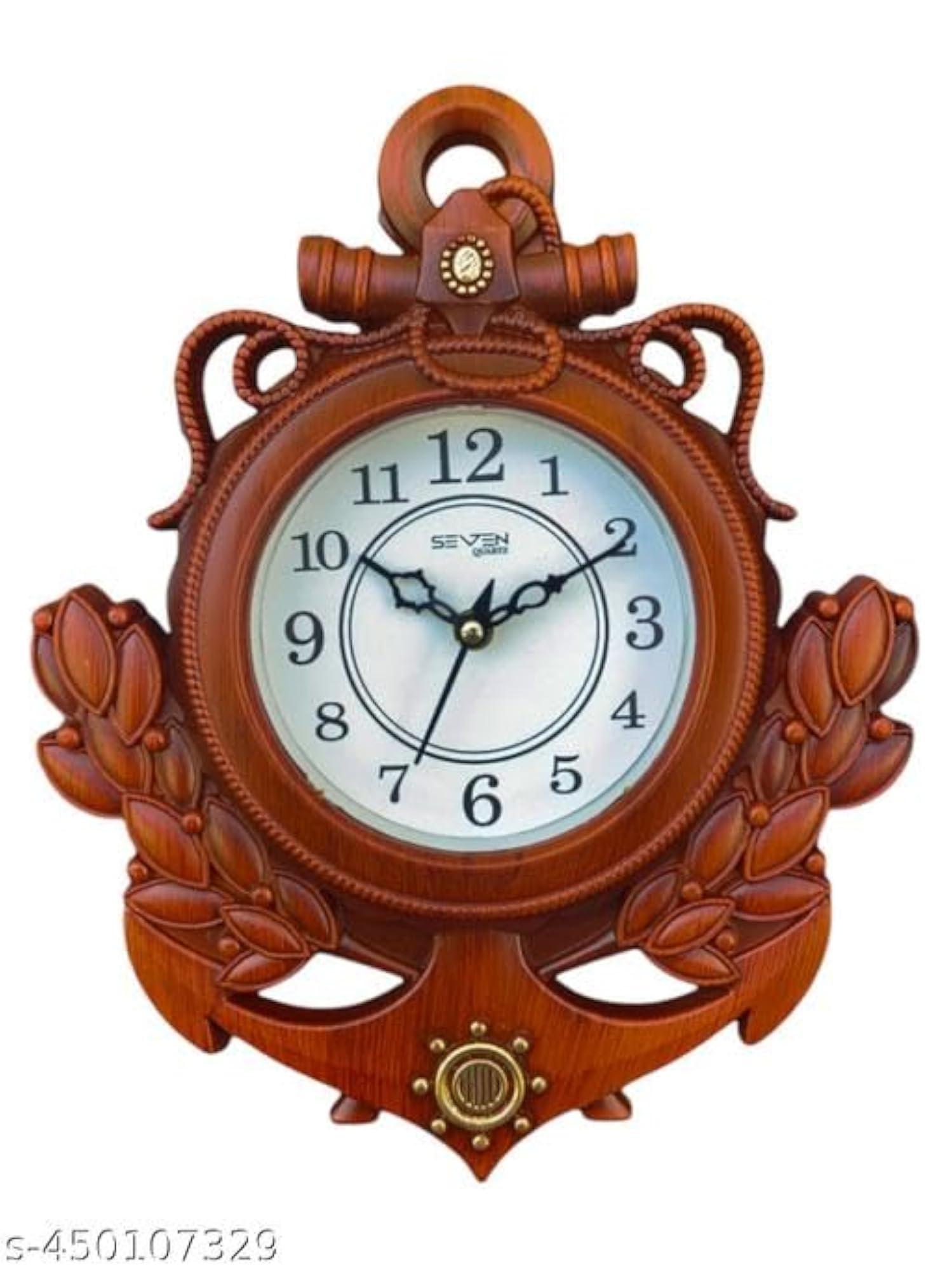 Round Wall Clock 10 Inch in Yellow Design