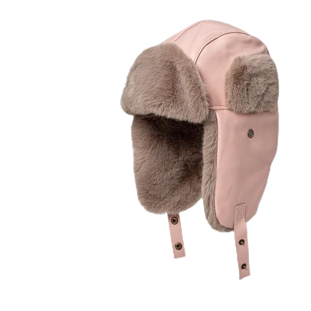 Sombrero de Invierno para Hombre Gorra de Cuero cálida a Prueba Viento for Hombre fría Engrosada para Esquiar y Cazar