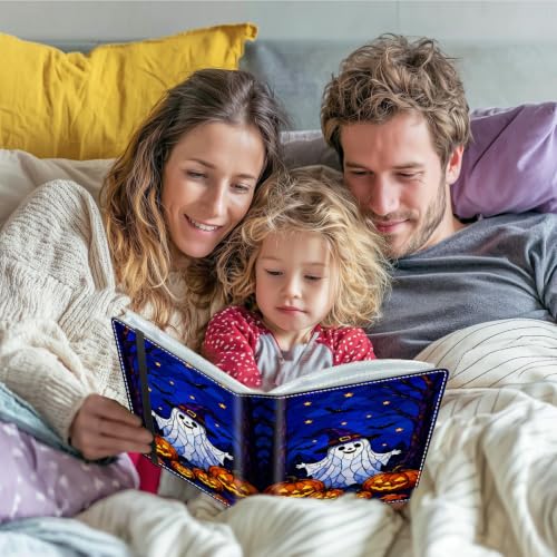Image of Photo Album 4x6 120 Photos with Strong Elastic Band, Stained Glass Ghost | Large Capacity Premium Leather Picture Album, Portable Wallet Albums Photo Book for Family Anniversaries Wedding Baby