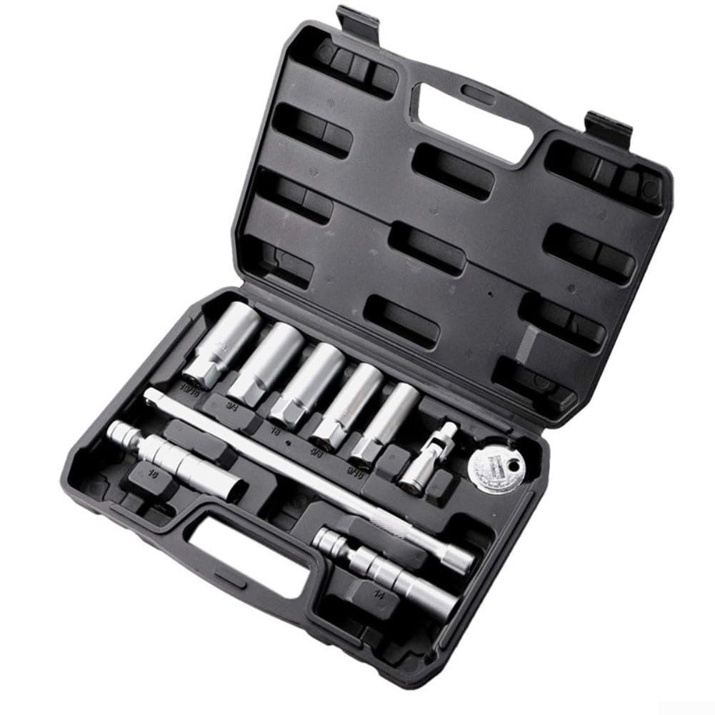 10-teiliges Zündschlüssel-Set mit 3/8-Zoll-Antrieb, magnetischen Schwenkköpfen und 25,4 cm Verlängerung für schwer erreichbare Stellen