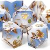 DND Dice Set 7-Pcs, Sharp Edge Cute Dog Style Resin Dice Polyhedral Resin Sharp Edge Dice for Roleplaying Games Dungeons and Dragons RPG MTG Table GamesChihuahua