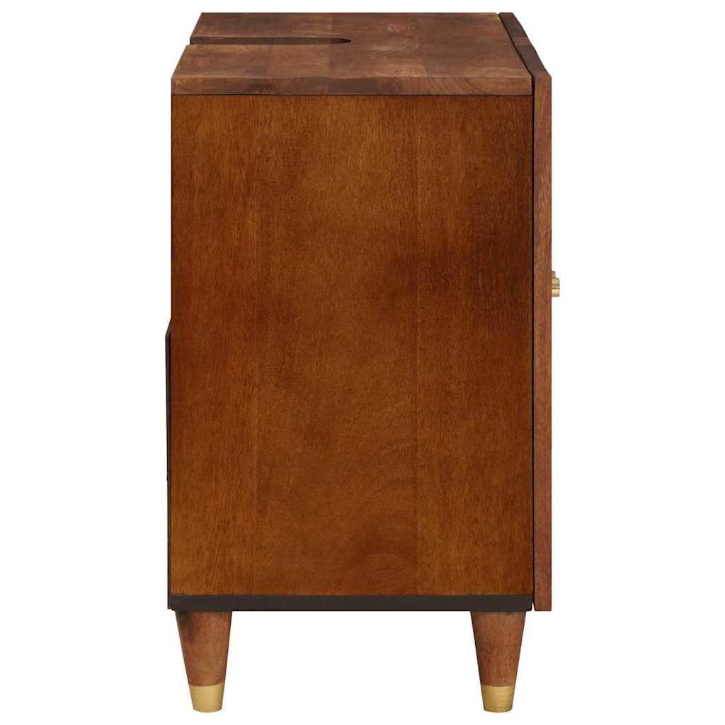 Szafka łazienkowa z półką z drzwiami brązowa 62 x 33 x 58 cm, wytrzymały organizer łazienkowy z dużym schowkiem, łatwy montaż i nowoczesne wzornictwo do wnętrz,