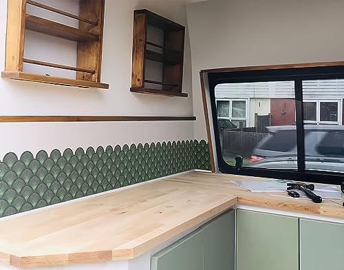 Image of WallDesign Green Matrix Shell - 2ft x 9.75 inch Waterproof Easy Clean Durable Vinyl Decorative Film for Kitchen Counter, Washbasin, Table, Wall, Cupboard