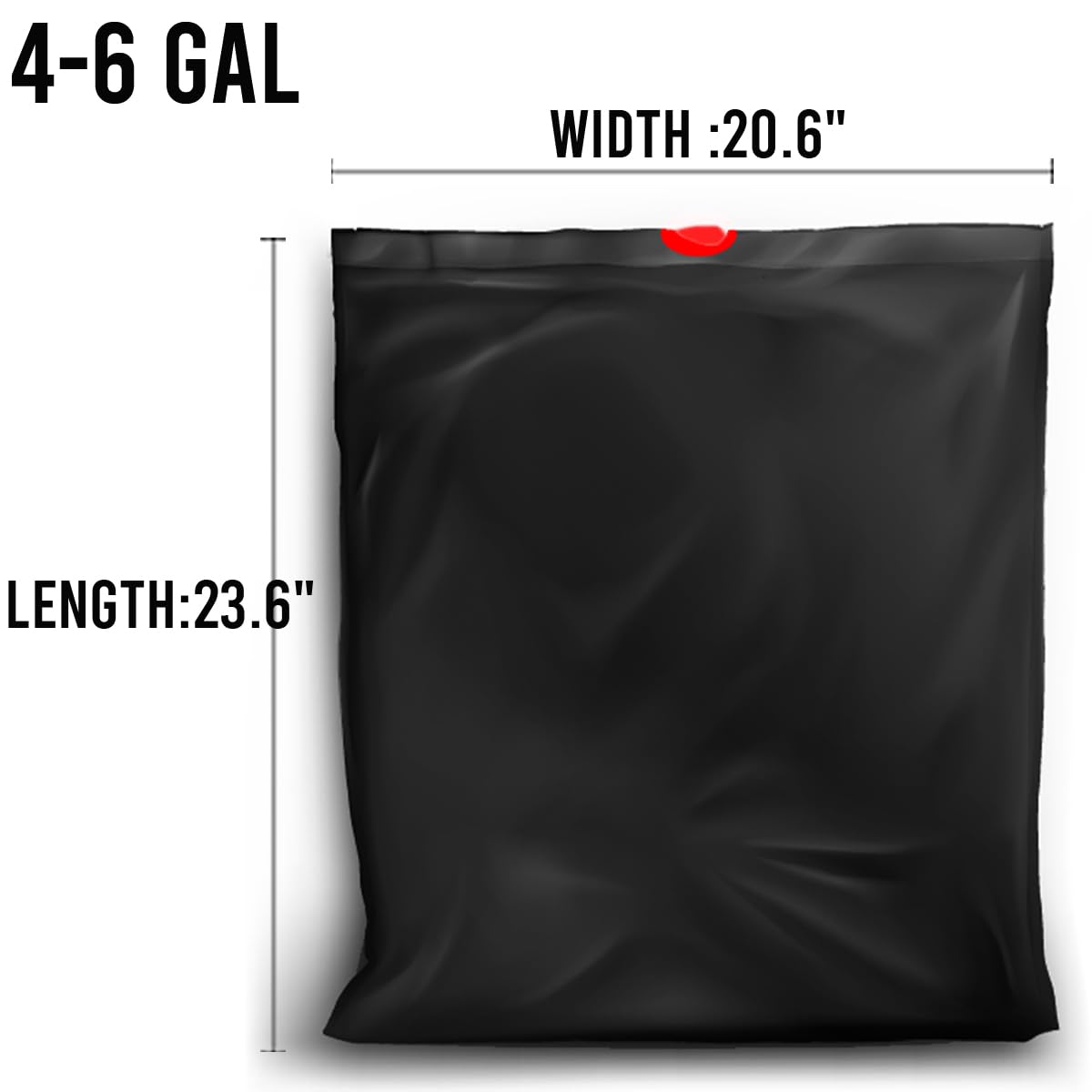 BEIDOU-PAC Bolsas de basura de 4 a 6 galones con cordón, paquete económico de 150 unidades, bolsas de basura multiusos negras y sin perfume para negocios, hogar, baño, cocina, comercial e industrial