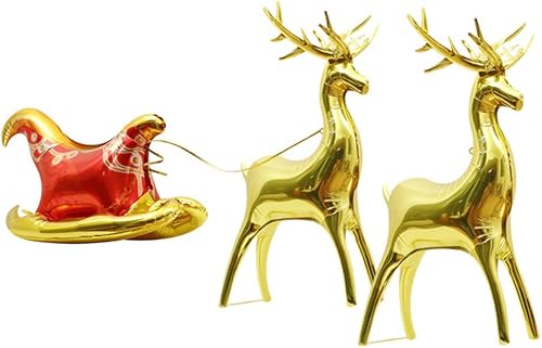 Miniatura 2 de Trineo de ciervo de Navidad, 6 globos de Navidad para decoración de fiestas de cumpleaños de invierno, Navidad, vacaciones, fiestas