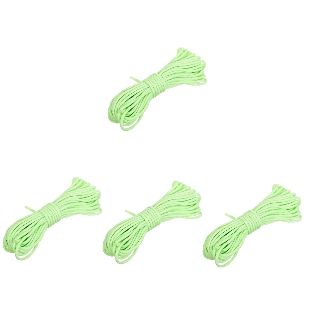 Housoutil 4 Stück 1 Im Dunkeln leuchtendes 7-adriges Paracord sicherungsseil sicherheitsseil elastisches Seil Fallschirmleine DIY liefert multifunktionales Regenschirmseil Nylon Light Green