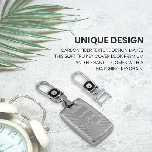 Image of keyzone Silverstar TPU Key Cover and Keychain for Jaguar XF, XJ, XE, F-PACE, F-Type, Range Rover Evoque, Velar, Discovery, LR4, Sport, 5-Button Smart Key (Silver)