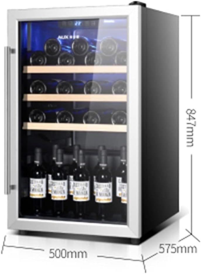 28 Screens Built-in Stainless SteelWine Cabinet, Dual Zone Compressor Large Capacity Independent Wine Cellar, LED Display