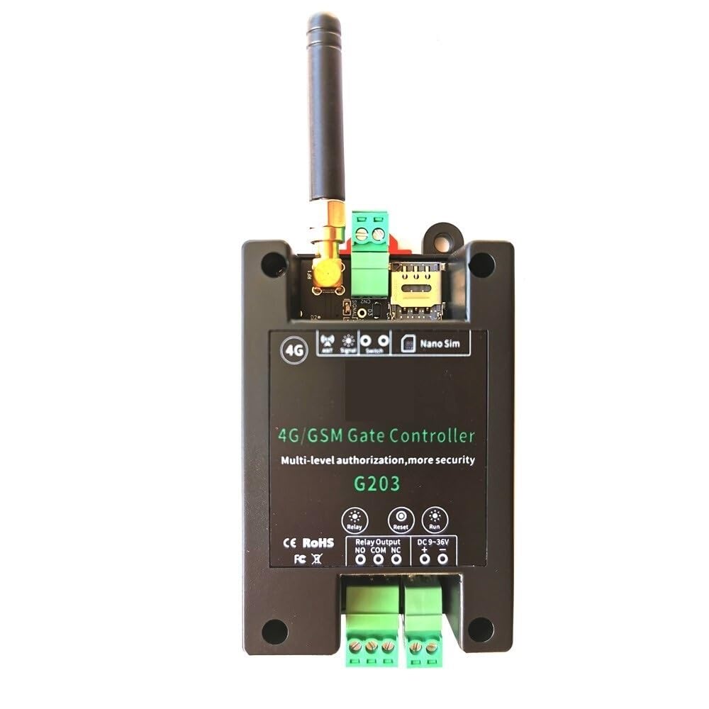 Rsgxlfqzvak 2G G203 Automatic Door Opener, 2G 4G Door Gate Opener Relay Switch Remote Control Access Wireless By Call Sms Command(2G G203)