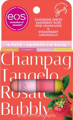 Image of eos Limited Edition Lip Balm Variety Pack, Seaside Spritz - Moisturizing, Hydrating Lip Balm, For Dry Lips, Shea Butter, Gift Set, Cruelty-Free, 0.14 oz, 4-Pack
