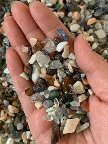Image of GAF TREASURES 2 oz Lot Natural Mixed Semi Tumbled Gemstone Chips, Crushed Mini Crystals, Undrilled Crystal Chips (Assorted)
