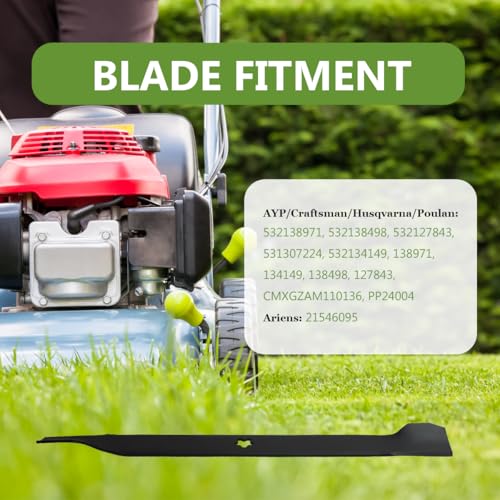138971 Lawn Mower High Lift Blades for Craftsman/Husqvarna/Poulan LT1000 DYT4000 YTH18542 42\" Mower Tractor - Replaces 532138498 138971 127843 138498 532138971 532127843-2 Pack