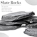 FISCAPE 6.1-8.1 Inches Natural Slate Rock, 6 PCS Large Flat Aquarium Stones for Aquascaping, Terrariums, Reptile Tanks & Aquarium Décor