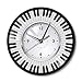 Reloj de Pared de acrílico Reloj de Pared con Teclas de Piano con Marco de Metal Negro Estudio de música Do Re Mi Piano Reloj de Pared con decoración de arte30CM.-12”