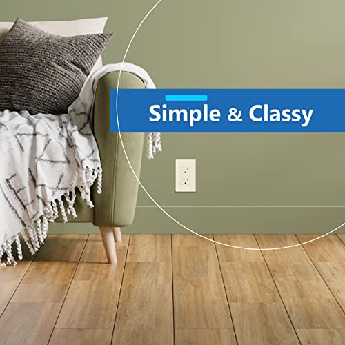 Image of LIDER Decorator Switch Cover, Screwless Wall Plate, Mid-Size 1-Gang 4.88 inch x 3.11 inch, LSWP-31M-LA, UL Listed, Thermoplastic, Matte Light Almond, 1-Pack