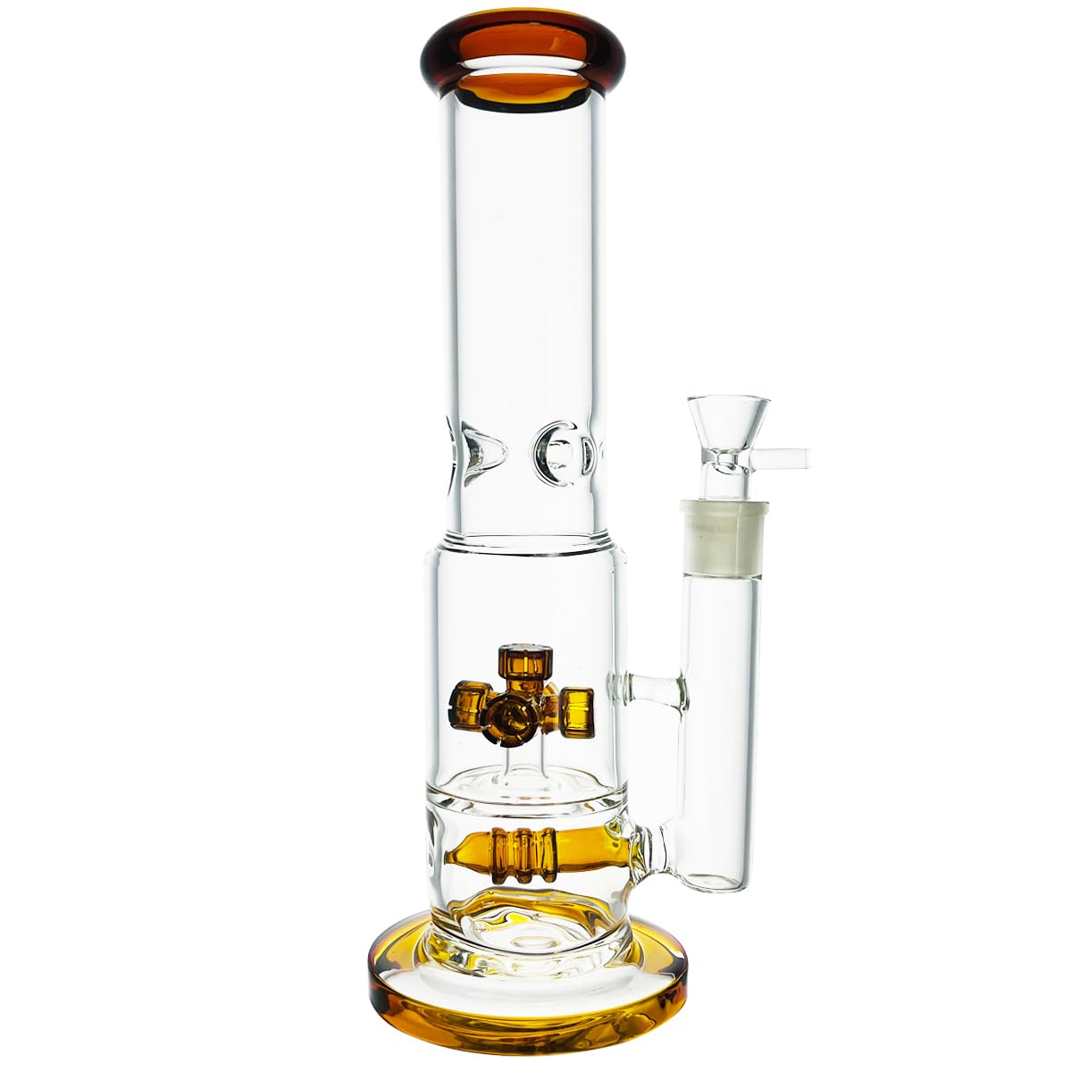Schwere Glasbong, Höhe 33cm,Schwer 840g, Wasserbongs zum Rauchen, 18.8mm Schüssel, Shisahs,Filter Dicke Glas Bongs (Gelb)