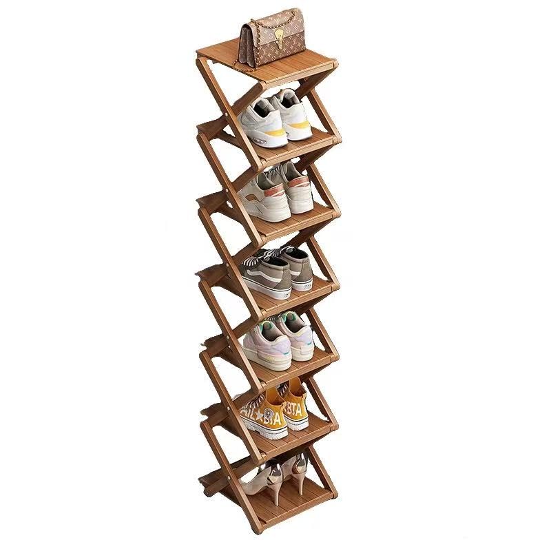 Étagère à chaussures en bambou renforcée et épaisse de 7 étages