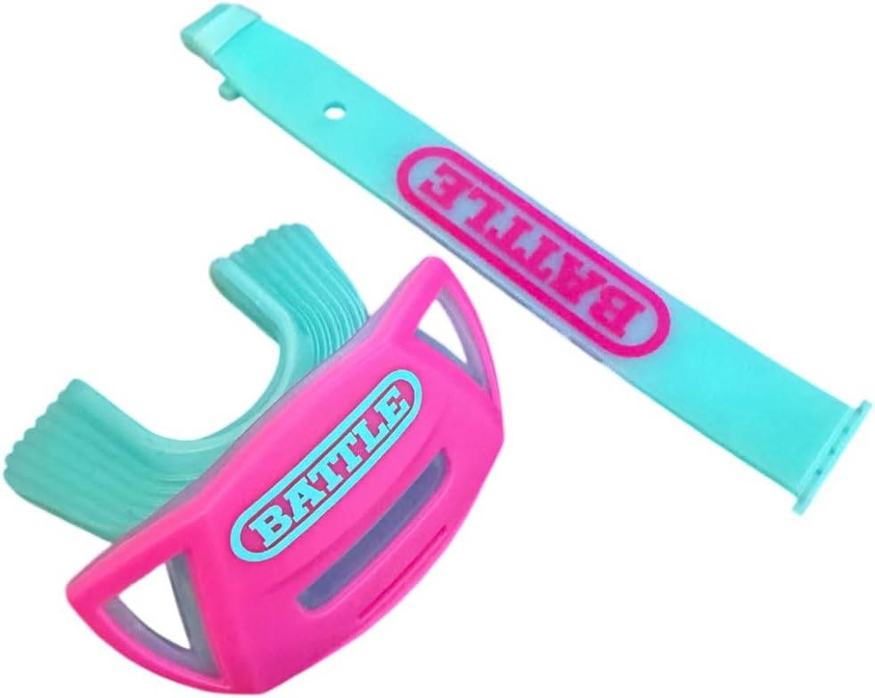 Battle Speed Air Mouthguard with Interchangeable Thick Strap, Football, BPA Free, Advanced Composite, Youth and Adult (Neon Pink)