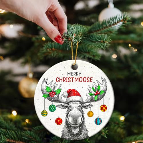 Moose Ornaments for Christmas Tree, Christmas Vacation Ornament, Hunting Woodland Animal Deer Ornaments, Cute Ornament for Kids - Moose Gifts for Women Lovers — view 2