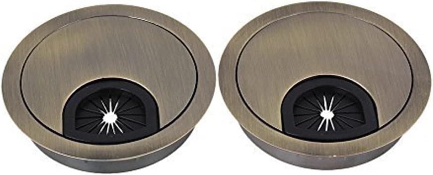 Desk Grommet,2PCS 60mm Bronze Zinc Alloy Cable Tidy Port Surface Wire Hole Cover.