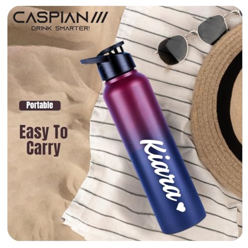 Image of CASPIAN / / / Hike Stainless Steel Customize Sipper Water Bottle (CUS-Midnight Crimson 1 Litre, Set of 1)| Leak Proof Thunder for Fridge Home Office Travel School Kids Boys Girls Adults Sports Gym Yoga