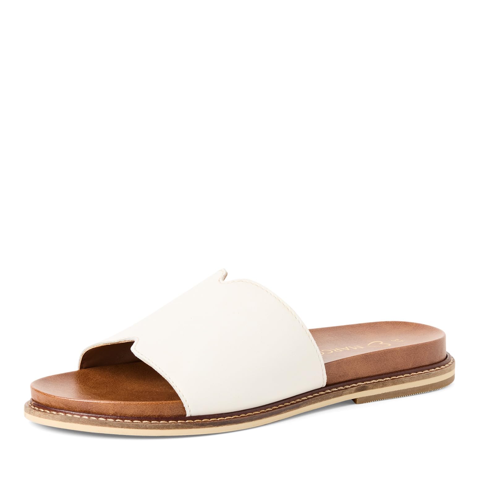 Marco Tozzi Women Sandal Footbed Leather Summery, White (White), 5.5 UK