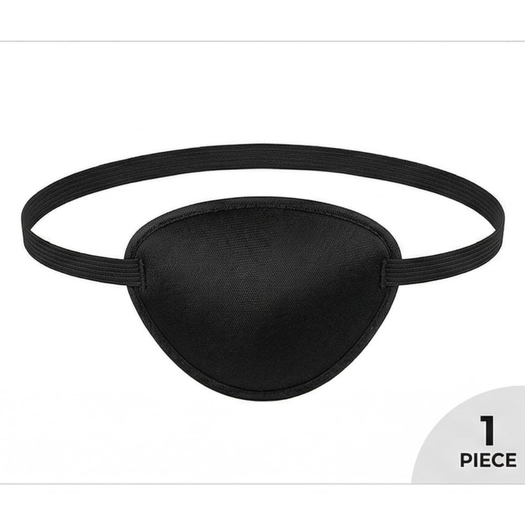 Adult Pirate Eye Patch – Black Elasticated Fancy Dress Costume Accessory for Men & Women | Captain Buccaneer Prop for Halloween, Stag Dos & Themed Parties — view 2