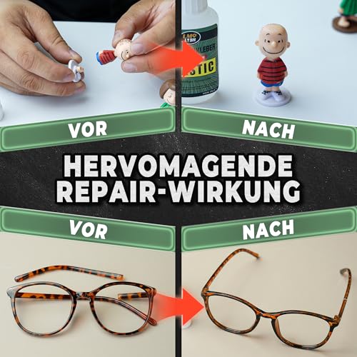 Sekundenkleber extra stark für Kunststoff 25g, Wasserfester und hitzebeständiger Kunststoffkleber, Kunststoffkleber mit Anti-Verstopfungskappe, Cyanacrylat(CA) Sekundenkleber für Plastik.