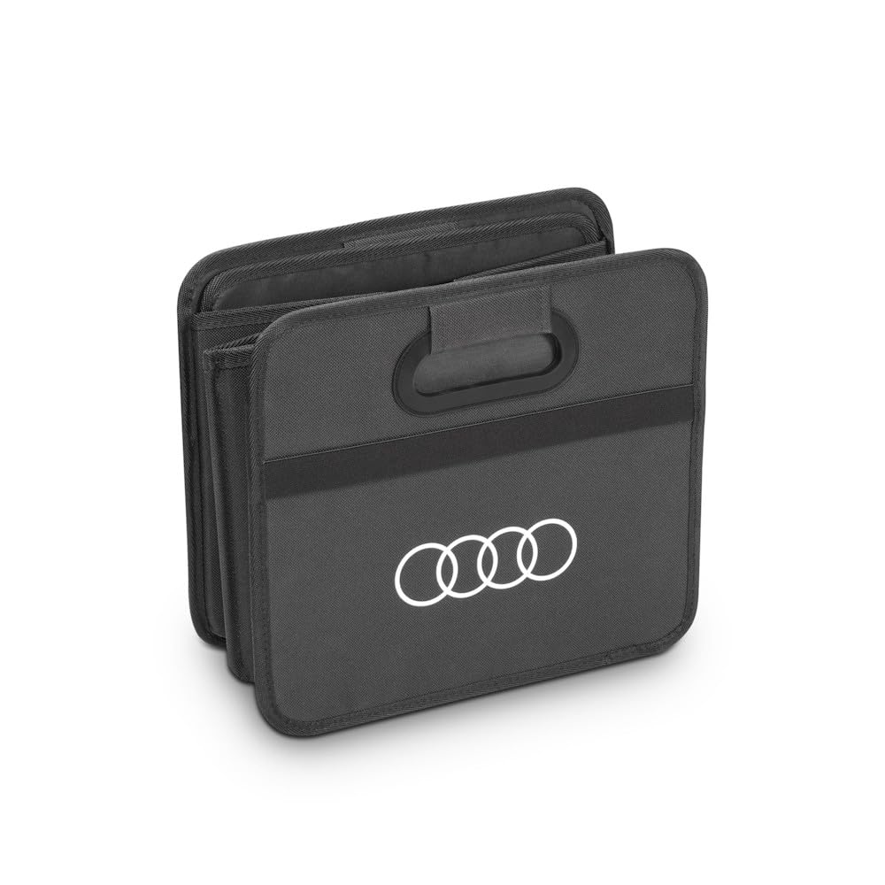 Audi 3292600400 Faltbox Tasche Kühltasche Transport Faltschachtel Kofferraumbox, schwarz, mit Audi Ringe Logo