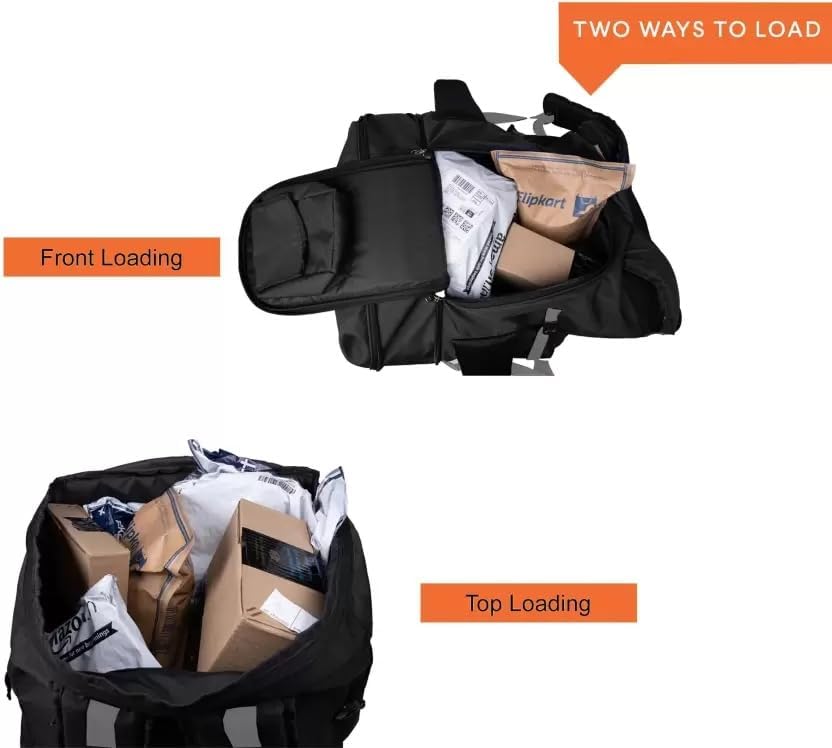 Image of SSBC Heavy Duty Large Delivery Bag | E-Kart & Food Delivery Bag | Professional Logistics Courier Delivery Backpack I 128Litre Capacity Waterproof,26 * 13 * 16Inches (Black)