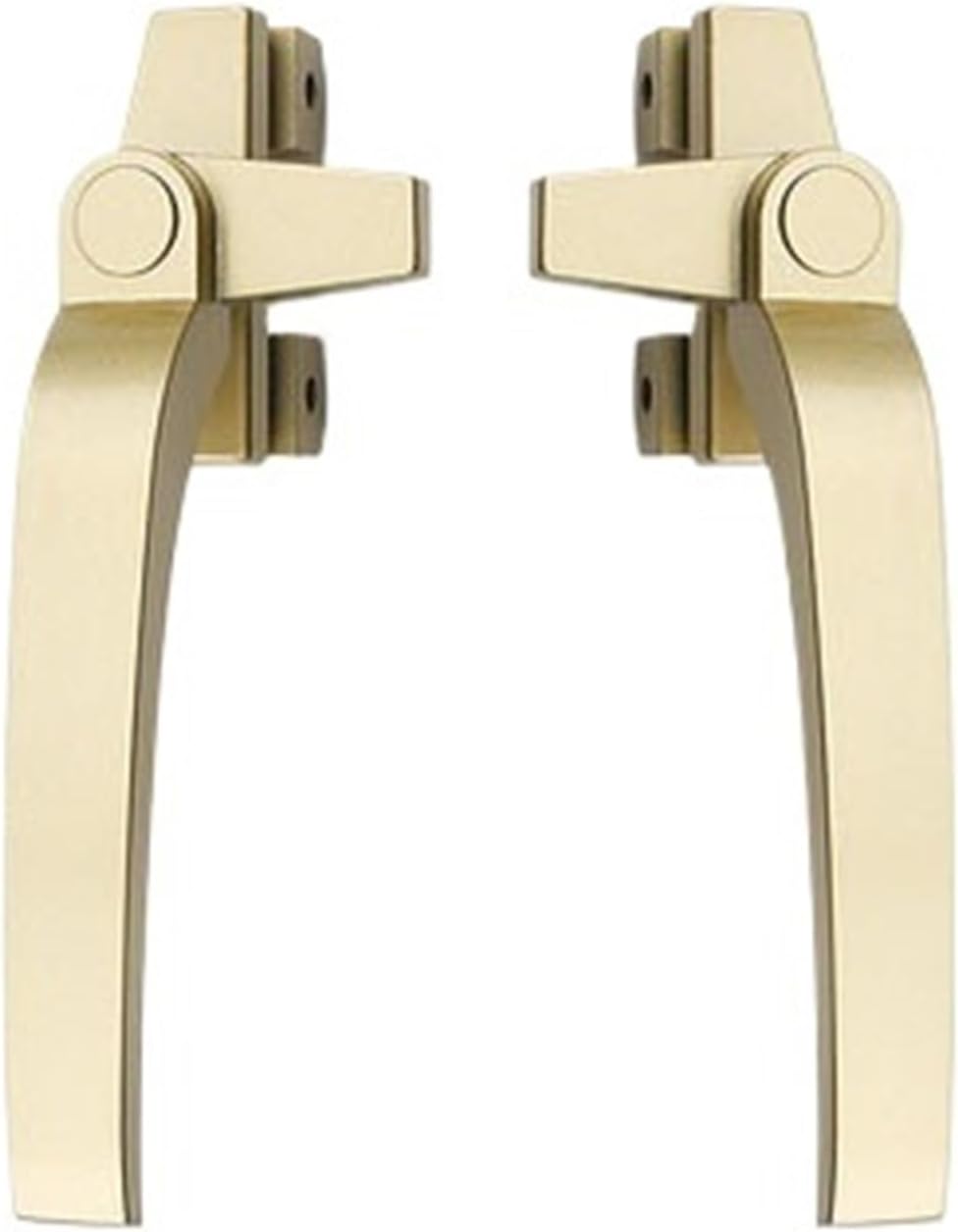 2 Pcs Aluminum Alloy Window Handles Casement Lock Handle Universal Left Right for Doors and Windows(Gold,Right)