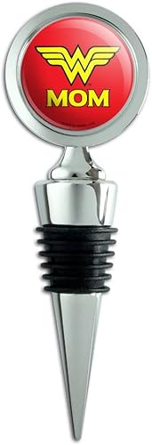 Wonder Woman Wonder Mom Logo Tapón para botella de vino