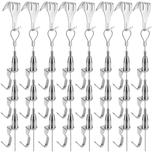 8PCS Adjustable Picture Hanging Wire Kit(6.56FT, 3 Hooks) Picture Rail