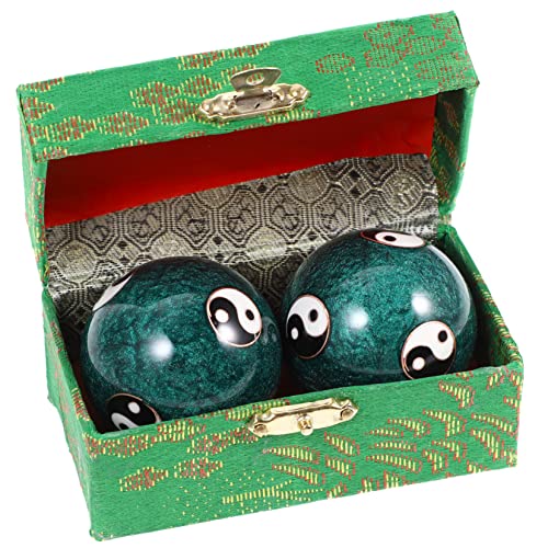 TOVINANNA 2pcs Health Massage Handball Hand Exercise Massage Balls Chinese Balls Adult Massage Balls Gemstone Baoding Wrist Strengthening Balls Fengshui Asia Manual Elderly Enamel